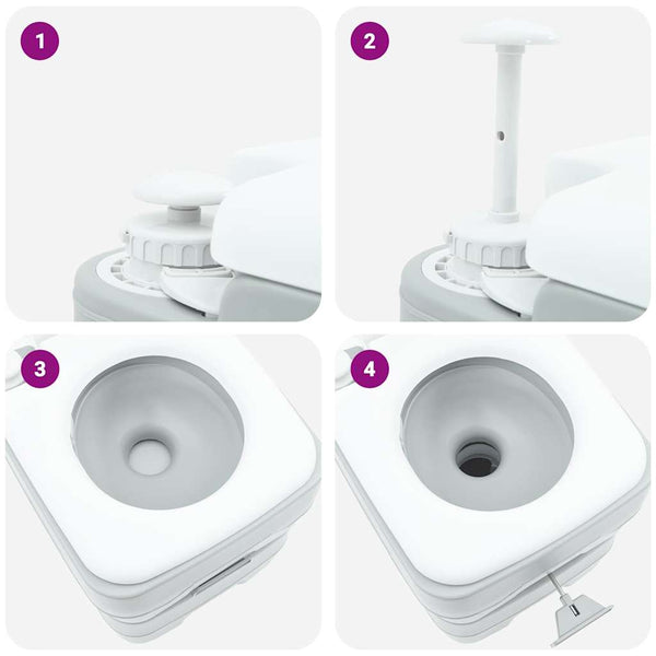 Campingtoilette Grau, 41,5 x 36,5 x 42 cm