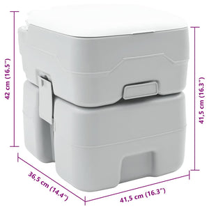 Campingtoilette Grau, 41,5 x 36,5 x 42 cm