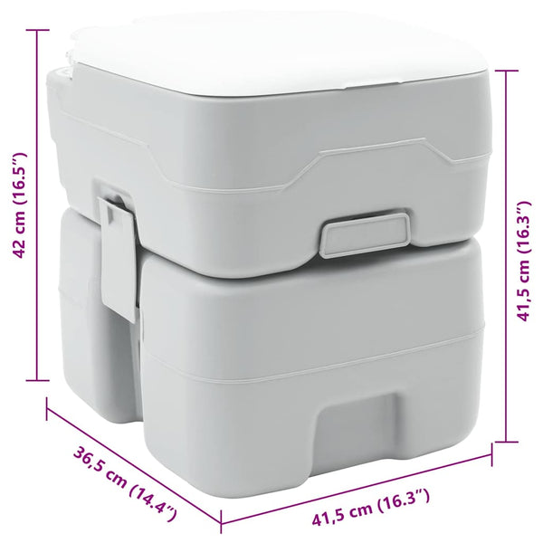 Campingtoilette Grau, 41,5 x 36,5 x 42 cm