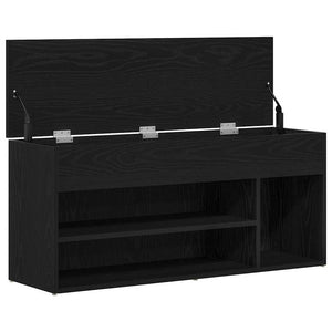 Schuhbank Schwarz Eichenoptik 102 cm