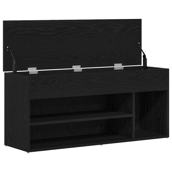 Schuhbank Schwarz Eichenoptik 102 cm