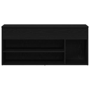 Schuhbank Schwarz Eichenoptik 102 cm