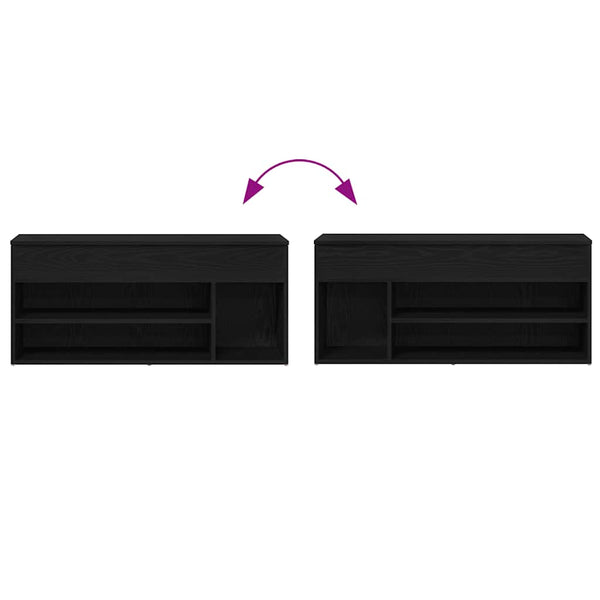 Schuhbank Schwarz Eichenoptik 102 cm
