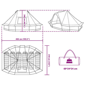 Tipi Zelt Grün mit Dach & Stauraum