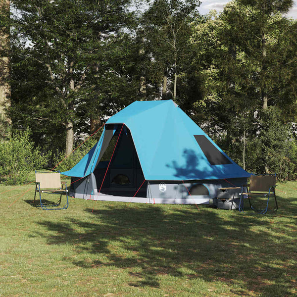 Blaues Tipi Zelt mit Dach
