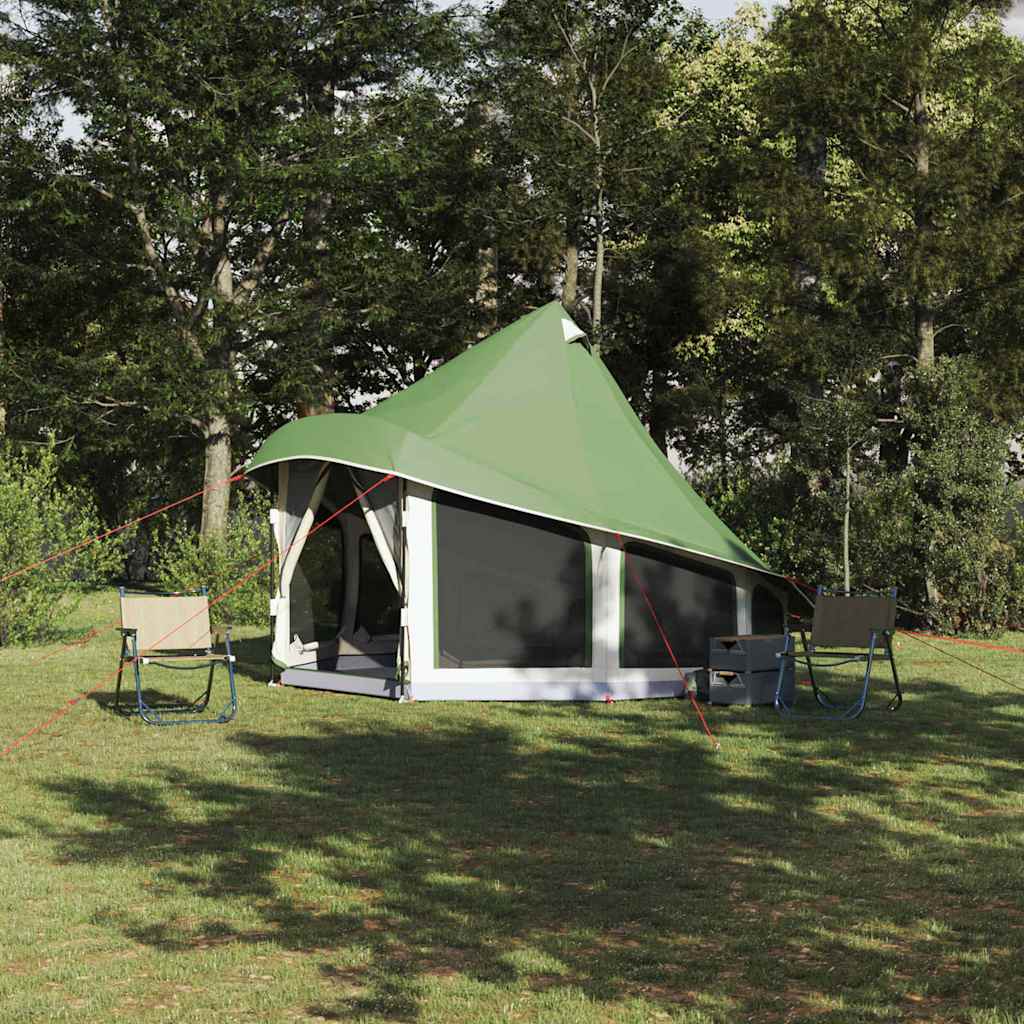 Tipi Zelt mit Dach, Grün, 404x370x270cm