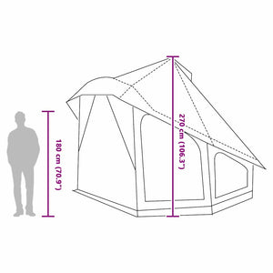 Tipi Zelt mit Dach, Grün, 404x370x270cm