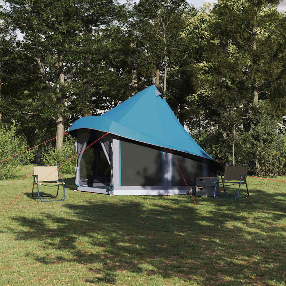 Blaues Tipi Zelt mit Dach