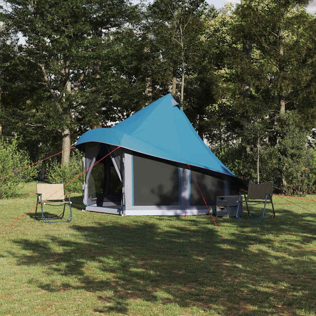 Blaues Tipi Zelt mit Dach