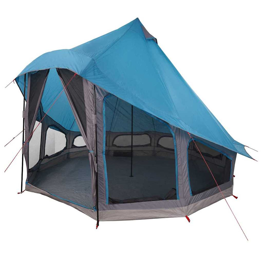Blaues Tipi Zelt mit Dach