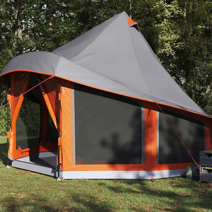 Tipi Zelt mit Dach, Grau & Orange