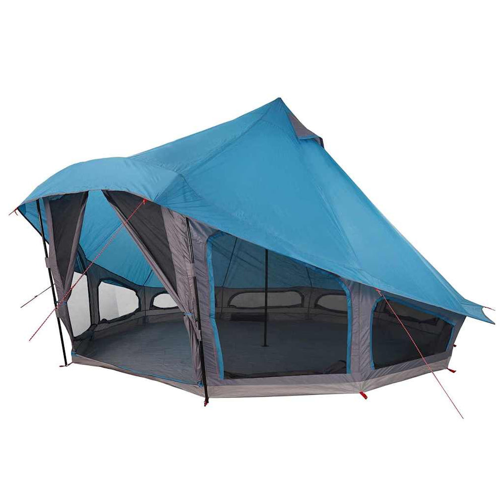 Blaues Tipi Zelt mit Dach