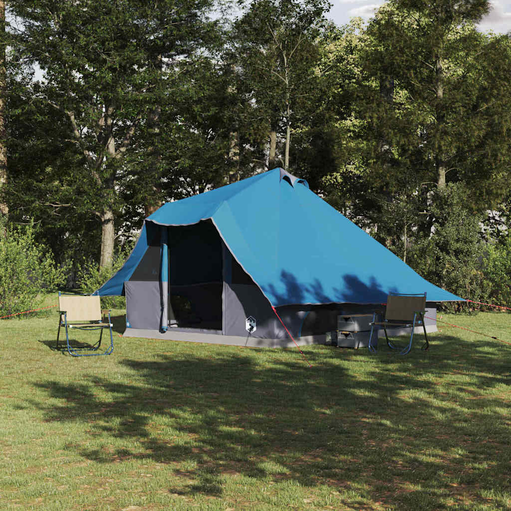 Blaues Tipi-Zelt mit Dach