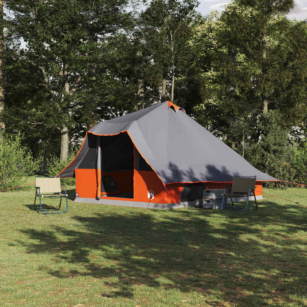 Tipi Zelt mit Dach Grau/Orange