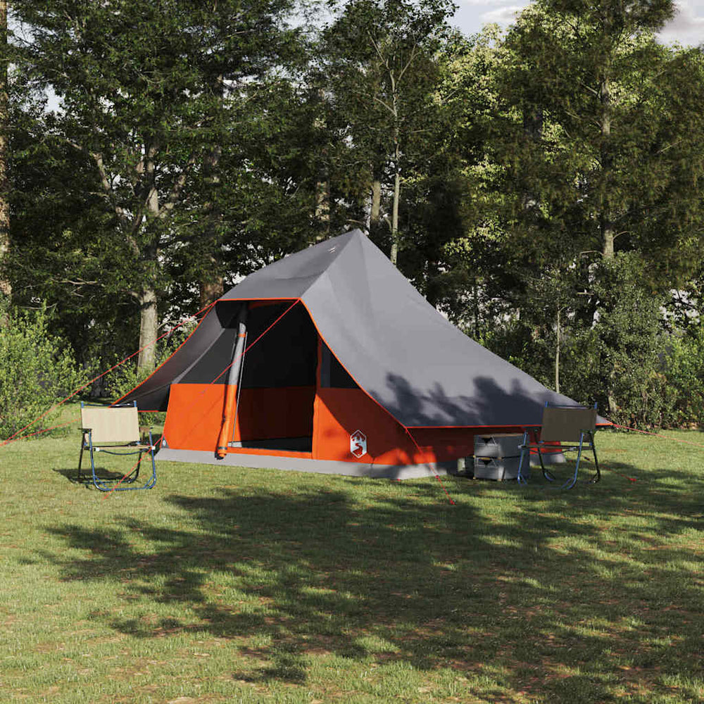 Tipi Zelt mit Dach Grau/Orange