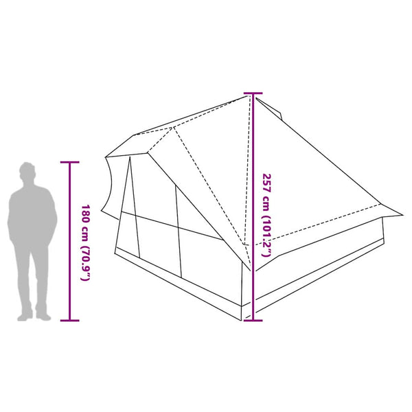 Tipi Zelt mit Dach Grau/Orange