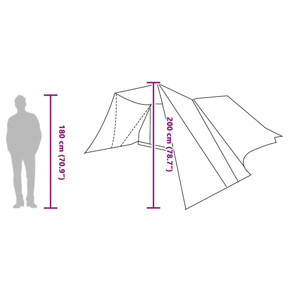 Tipi Zelt mit Dach Grau/Orange