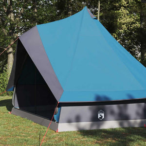 Blaues Tipi Zelt mit Dach