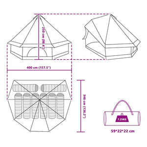Blaues Tipi Zelt mit Dach