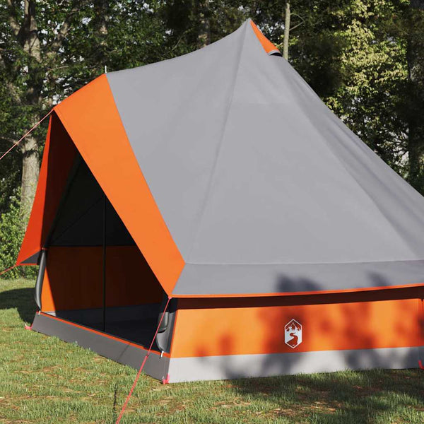 Tipi Zelt mit Dach Grau/Orange 400x346x250cm
