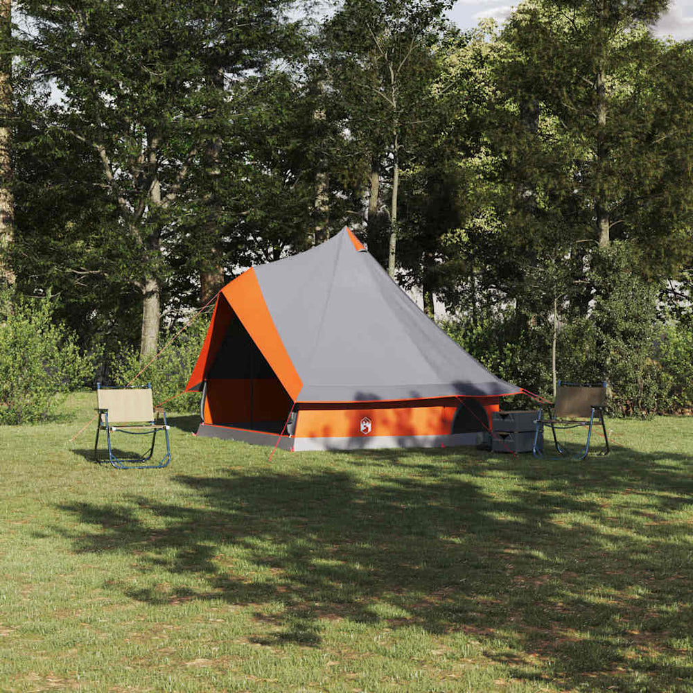 Tipi Zelt mit Dach Grau/Orange 400x346x250cm