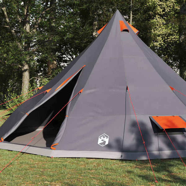 Tipi Zelt mit Dach, Grau & Orange