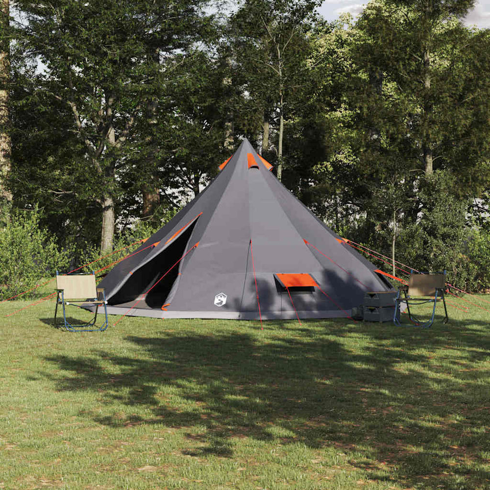 Tipi Zelt mit Dach, Grau & Orange