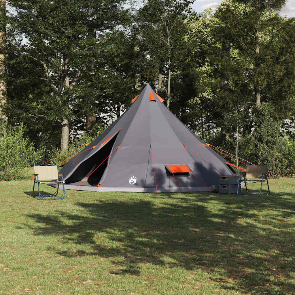 Tipi Zelt mit Dach, Grau & Orange