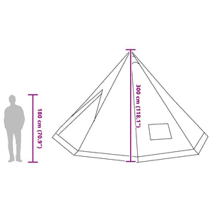 Tipi Zelt mit Dach, Grau & Orange