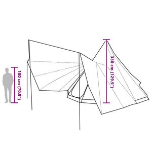 Blaues Tipi-Zelt mit Dach
