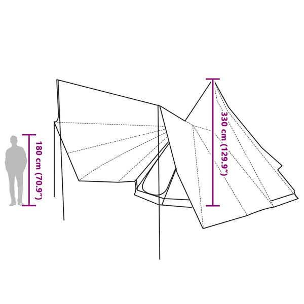 Blaues Tipi-Zelt mit Dach