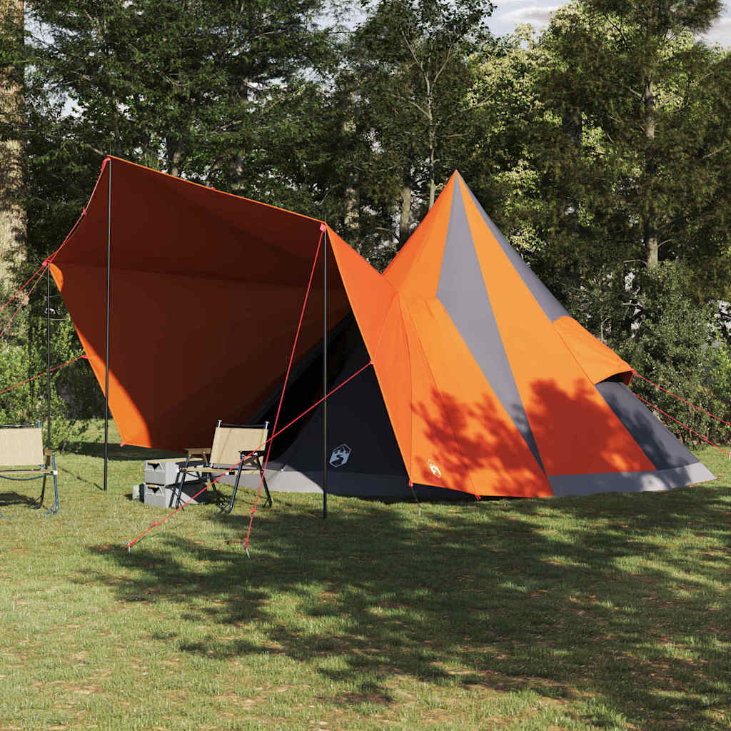 Tipi Zelt mit Dach Grau/Orange