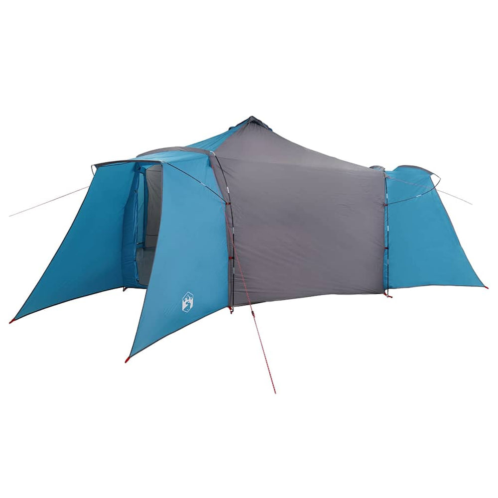 Blaues Tipi-Zelt mit Dach und Stauraum