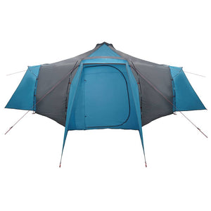 Blaues Tipi-Zelt mit Dach und Stauraum