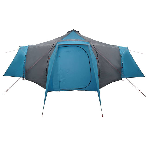 Blaues Tipi-Zelt mit Dach und Stauraum