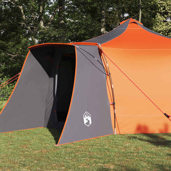 Tipi Zelt mit Dach, Grau/Orange