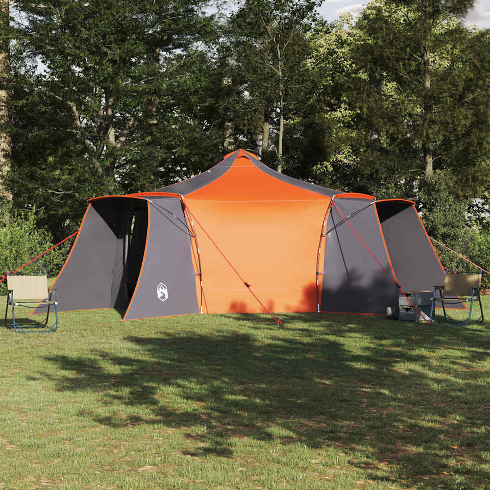 Tipi Zelt mit Dach, Grau/Orange