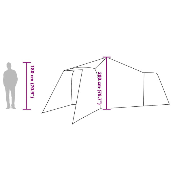 Tipi Zelt mit Dach, Grau/Orange