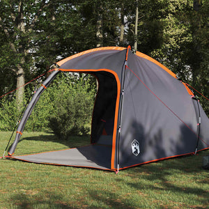 Camping Zelt mit Dach, Grau/Orange