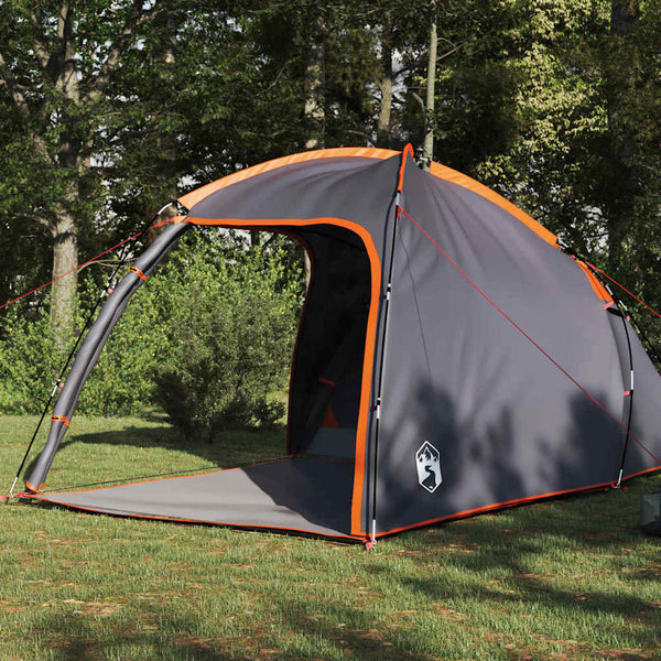 Camping Zelt mit Dach, Grau/Orange