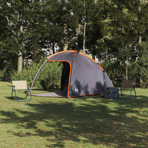 Camping Zelt mit Dach, Grau/Orange