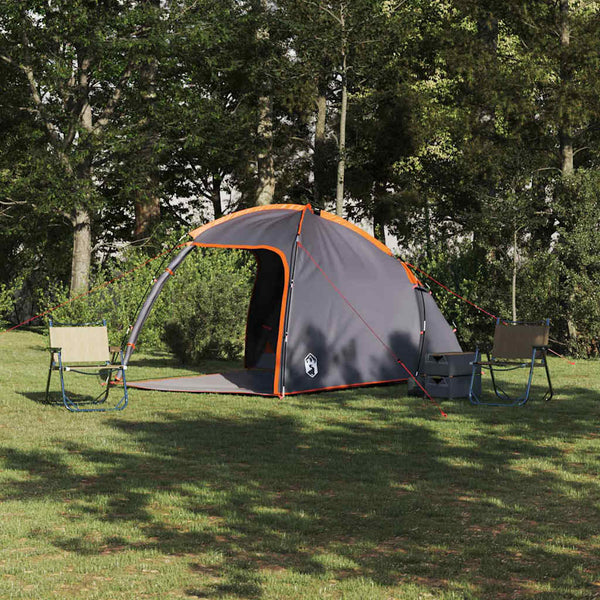 Camping Zelt mit Dach, Grau/Orange