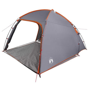 Camping Zelt mit Dach, Grau/Orange