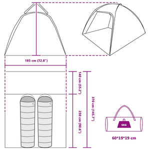 Camping Zelt mit Dach, Grau/Orange