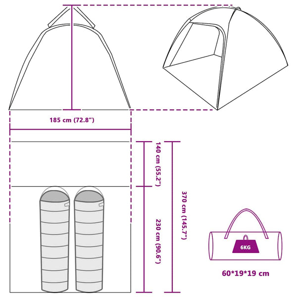 Camping Zelt mit Dach, Grau/Orange