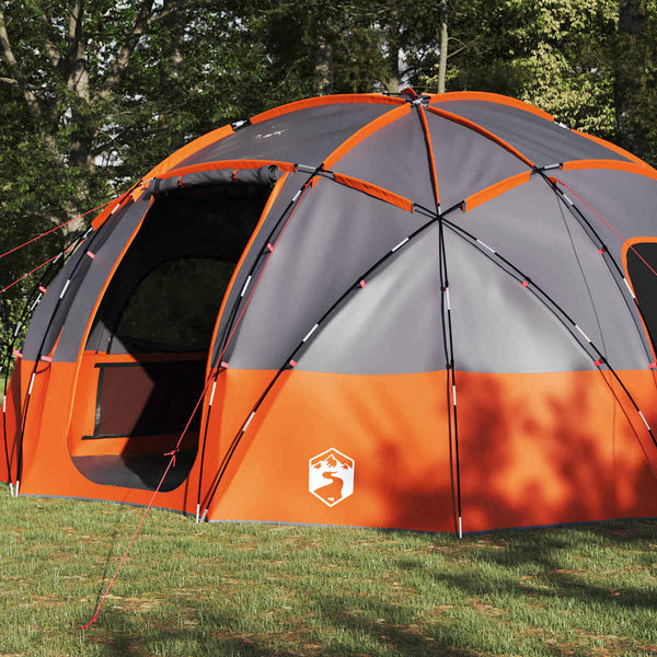Kuppelzelt mit Dach Grau/Orange 475x475cm