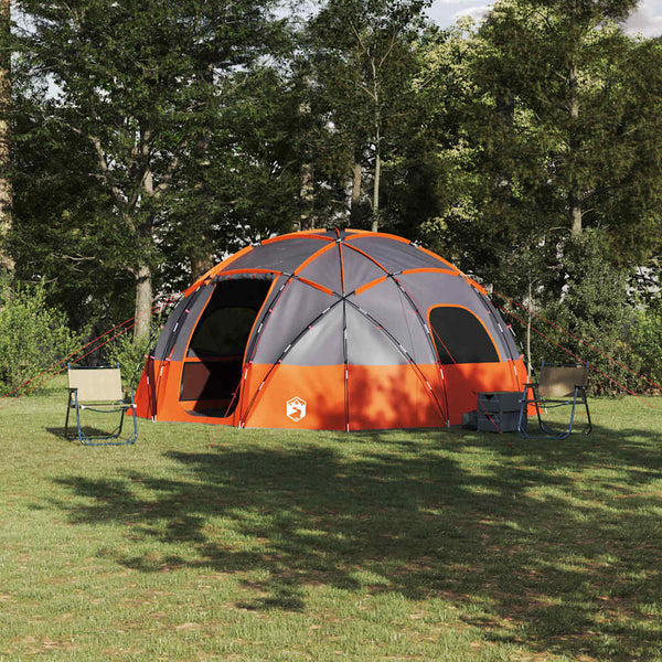 Kuppelzelt mit Dach Grau/Orange 475x475cm