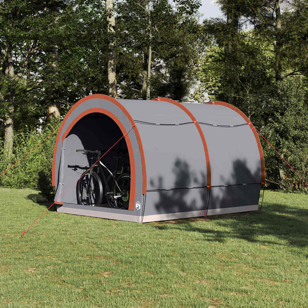 Fahrradgarage mit Dach Grau/Orange