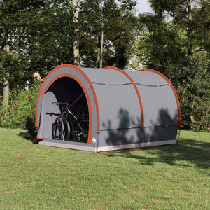 Fahrradgarage mit Dach Grau/Orange