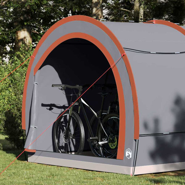 Fahrradgarage mit Dach Grau/Orange